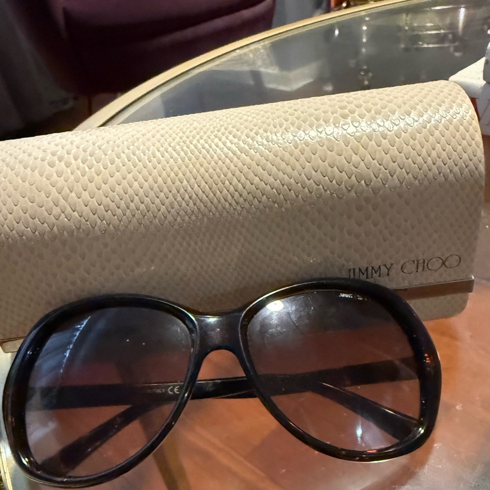 Jimmy Choo Brown Sunglasses with Cream Case